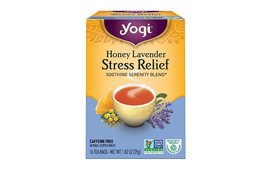 Yogi Honey Lavender Stress Relief Soothing Serenity Blend Tea   Box  16 pcs